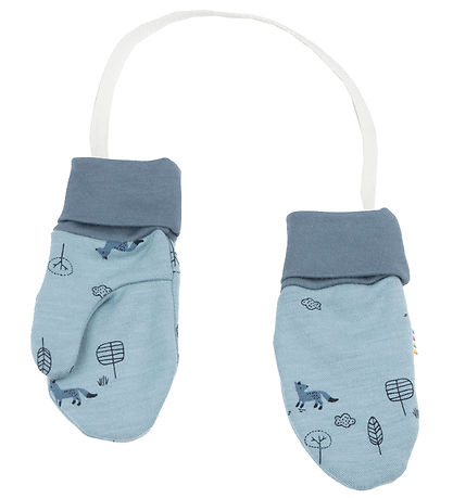Joha Mittens - Wool/Cotton - 2-layer - Blue
