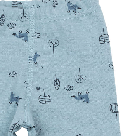Joha Leggings - ull/Bómull - Blár