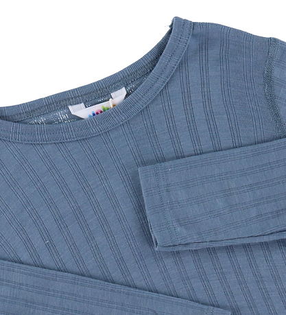 Joha Bluse - Wolle/Seide - Blau