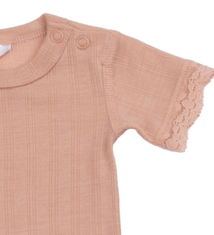 Joha Bodysuit k/æ - Wool/Silk - Peach