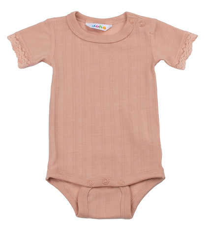Joha Bodysuit k/æ - Wool/Silk - Peach
