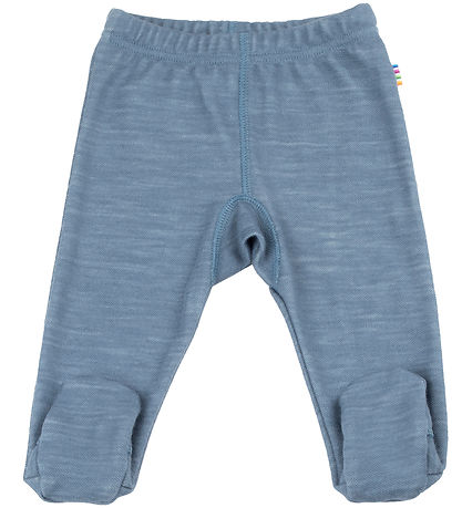 Joha Leggings m. Fötter - Ull/Bambu - Blå