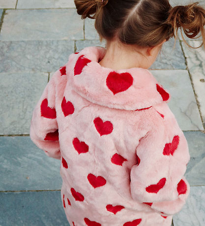 Konges Slojd Jacket Fuzzie Coat Coeur Mellow Red Hearts KW IE