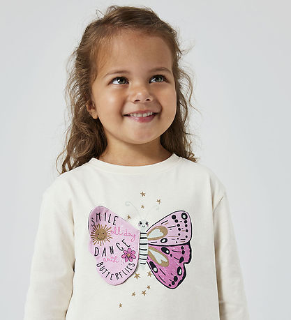 Name It Bluse - NmfLovely - Jet Stream m. Schmetterling