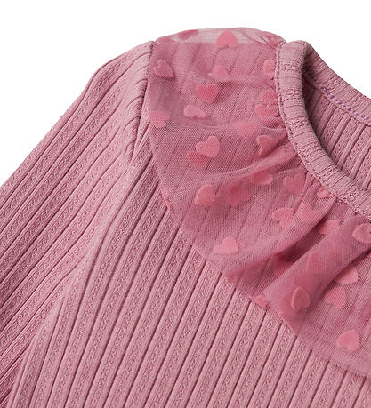 Name It Blouse - Rib - NmfNajas - Mauve Orchid w. Hearts