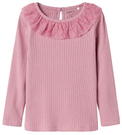 Name It Blouse - Rib - NmfNajas - Mauve Orchid w. Hearts