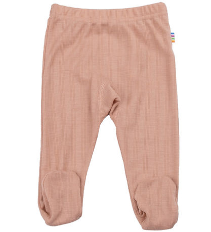 Joha Leggings w. Feet - Wool/Silk - Peach