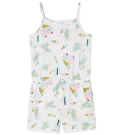 Name It Summer Romper - NmfVigga - Bright White/Unicorn Duck Ice