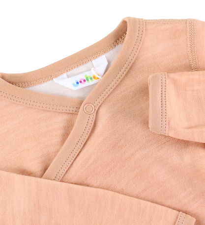 Joha Wrap Bodysuit L/æ - Wool/Bamboo - Peach