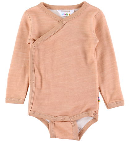 Joha Wrap Bodysuit L/æ - Wool/Bamboo - Peach
