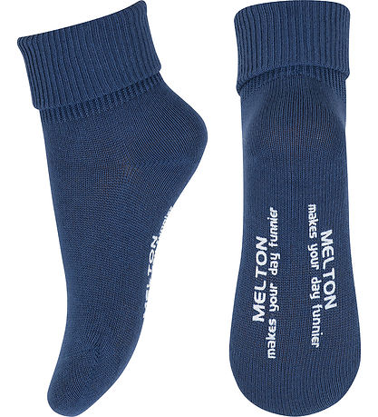 Melton Socks w. Anti-Slip - True Navy