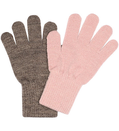 Melton Handschuhe - 2er-Pack - Denver Melange/Rosa