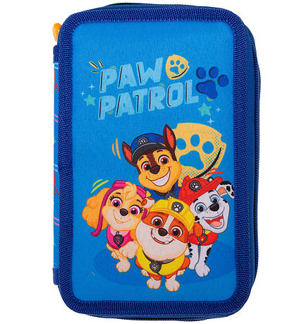 Paw Patrol Federmäppchen m. Inhalt - Doppel - Blau m. Print