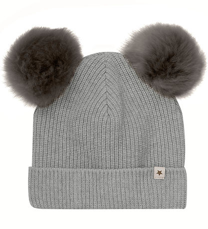 Huttelihut Beanie - Wool/Cotton - Knitted - Medium+ Grey Melange