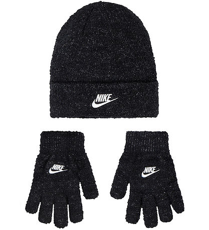 Nike Beanie Gloves Knitted Glitter Black KW NZ