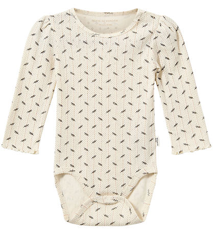 Sofie Schnoor Bodysuit L/æ - Dicte - Antique White w. Print/Poin