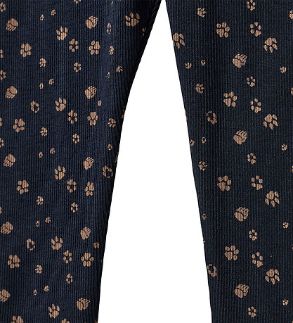 Sofie Schnoor Leggings - Rib - Dark Blue w. Print