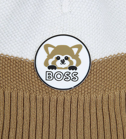 BOSS Beanie w. Fleece - Knitted - Cookie/White/Black