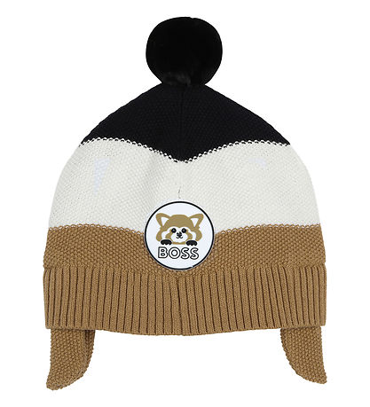 BOSS Beanie w. Fleece - Knitted - Cookie/White/Black
