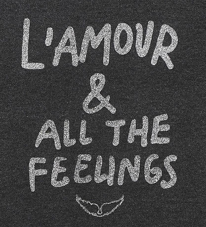 Zadig & Voltaire Sweatshirt - Schwarz/Silber m. Text
