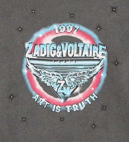 Zadig & Voltaire Stuttermabolur - Svart M. Prentað