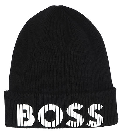 BOSS Mütze - Strick - Schwarz m. Weiß