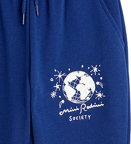 Mini Rodini Sweatpants - Samhälle Emb - Blå