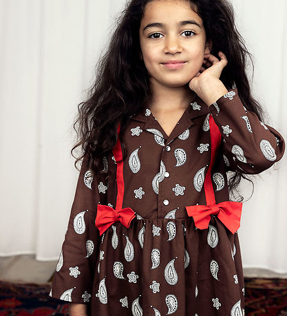 Mini Rodini Kjóll - Paisley Aop - Brown