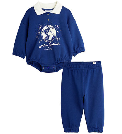 Mini Rodini Sweat Set - Bodysuit/Sweatpants - Society - Blue