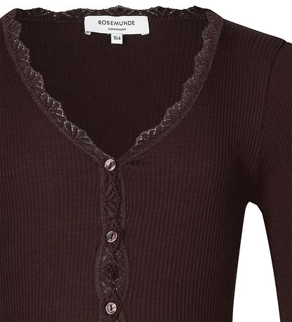 Rosemunde Cardigan - Silki/Bómull - Rib - Dark Espresso