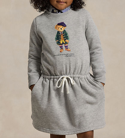 Polo Ralph Lauren Sweatkleid - Grau Meliert m. Kuscheltier