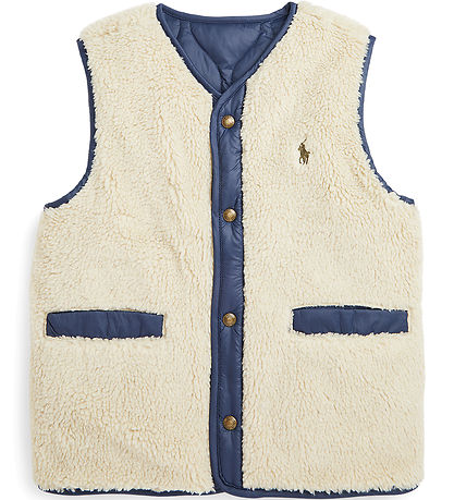 Polo Ralph Lauren Daunenweste m. Fleece - Umkehrbar - Navy/Beige