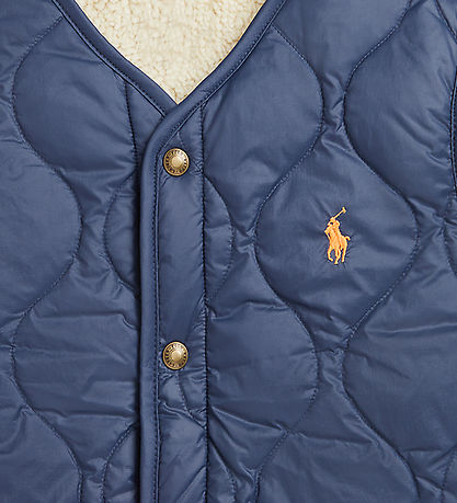Polo Ralph Lauren Daunenweste m. Fleece - Umkehrbar - Navy/Beige