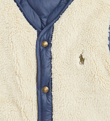 Polo Ralph Lauren Daunenweste m. Fleece - Umkehrbar - Navy/Beige