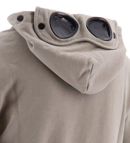 Sweat à Capuche C.P. Company - Vintage Khaki av. Lunettes de Sol