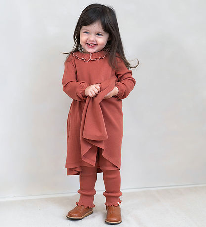 Minimalisma Kjóll - Ull - Listrænn - Autumn Blush
