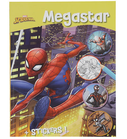 Megastar Colouring Book w. Stickers - 128 Pages - Marvel Spiderm
