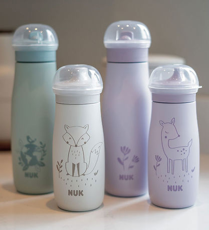 Nuk Vatnsflaska M. sogrör - Mini-Me Flip - 500 ml - Stál - Globe
