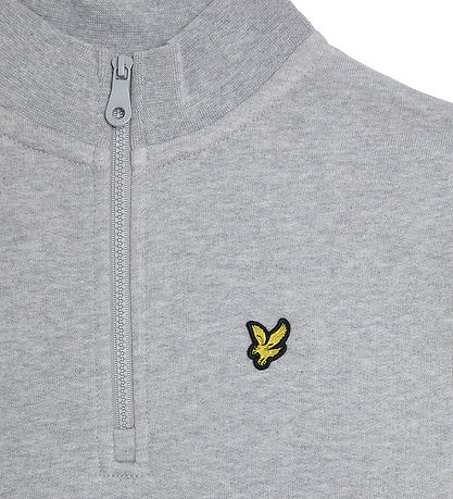 Lyle & Scott Peysa - Fjórðungsrennilás - Light Grey Marl