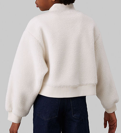 Calvin Klein Blouse - Sherpa Fleece Zip Up - Ivory