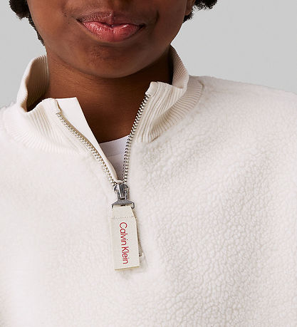 Calvin Klein Blouse - Sherpa Fleece Zip Up - Ivory