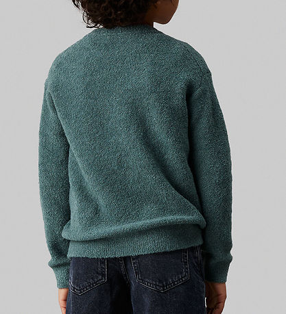 Calvin Klein Blússa - Boucle Crewneck - Prjónað - North Atlantic