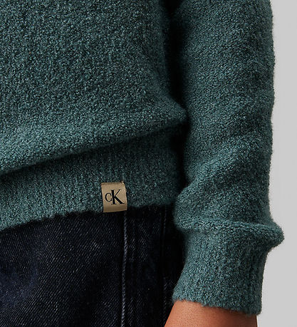 Calvin Klein Blússa - Boucle Crewneck - Prjónað - North Atlantic