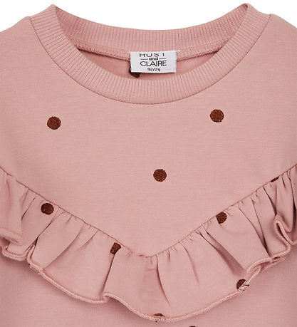 Hust and Claire Sweatshirt - Sicilië - Dusty Rose m. Stippen