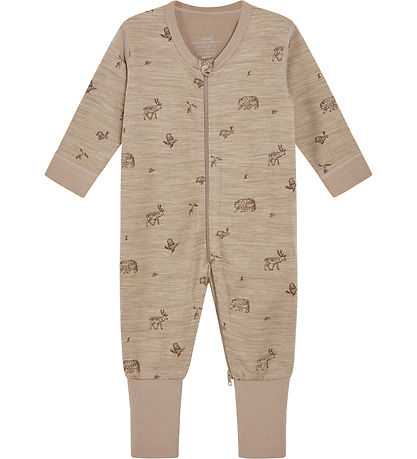 Hust and Claire Jumpsuit - Wool/Bamboo - Manu - Biscuit Melange 