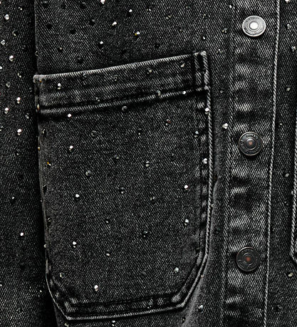 Kids Only Jeansjacke - KogCassie - verwaschen Black/Strass