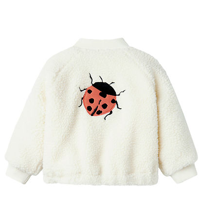 Lil' Atelier Flísjakki - NmnLajo - Kókosmjólk/Ladybug