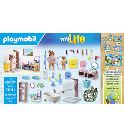 Playmobil My Life Badevaerelse 71611 55 Parts KW ES