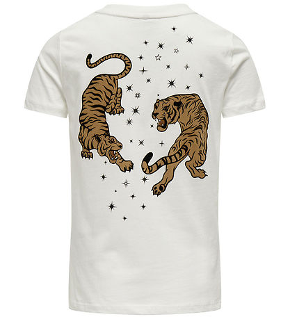Kids Only T-shirt - KogAnna - Cloud Dancer w. Tigers