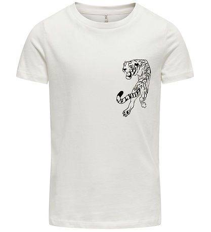 Kids Only T-shirt - KogAnna - Cloud Dancer w. Tigers